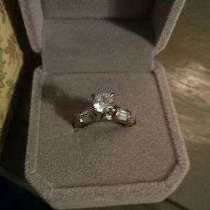 Vintage .925 sterling silver engagement ring